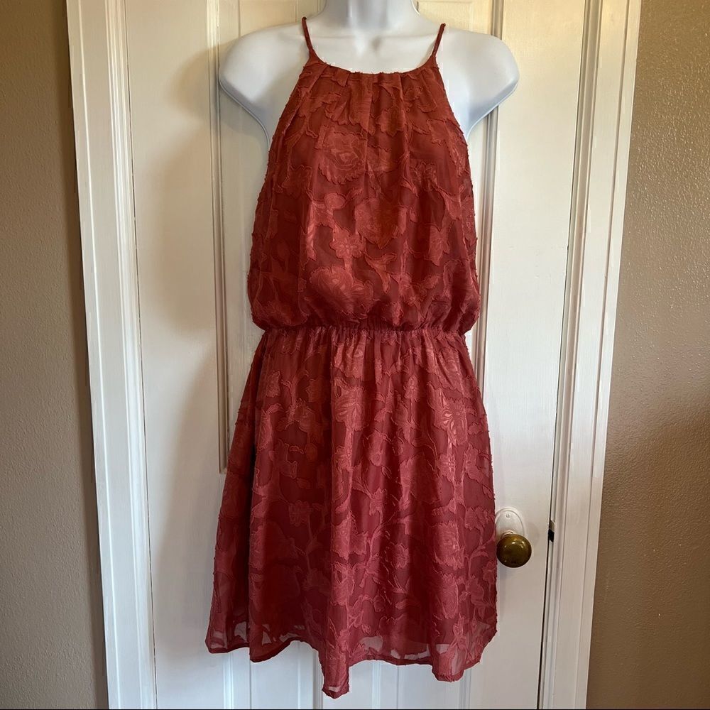 Rose color Francesca’s lace dress